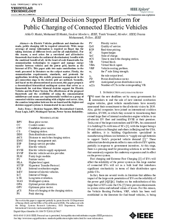 (PDF) A Bilateral Decision Support Platform for Public Charging of ...