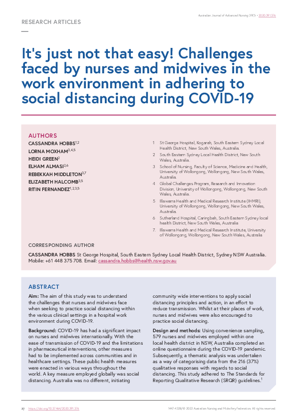 (PDF) It’s just not that easy! Challenges faced by nurses and midwives ...