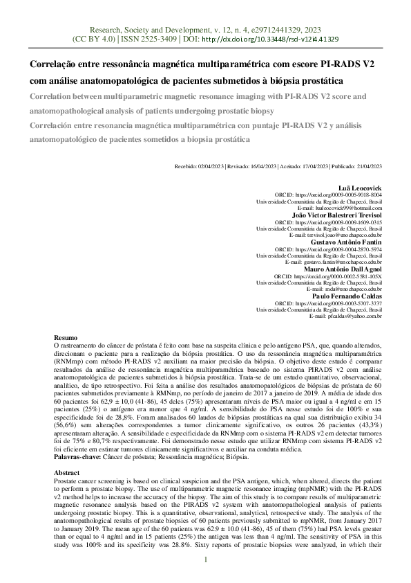 (PDF) Correlação entre ressonância magnética multiparamétrica com ...