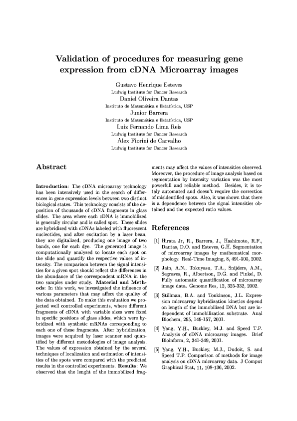 (PDF) Validation of procedures for measuring gene expression from cDNA ...