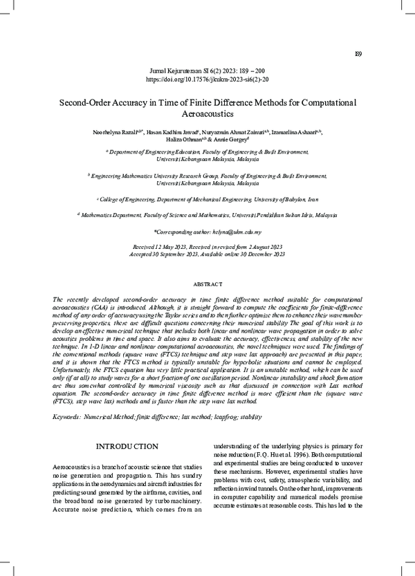 (PDF) Second-Order Accuracy in Time of Finite Difference Methods for ...