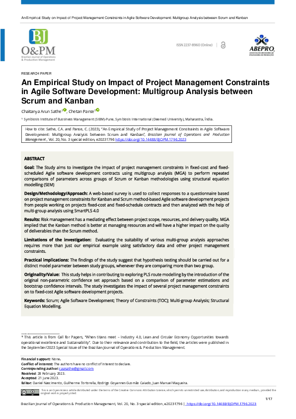 (PDF) An Empirical Study on Impact of Project Management Constraints in ...