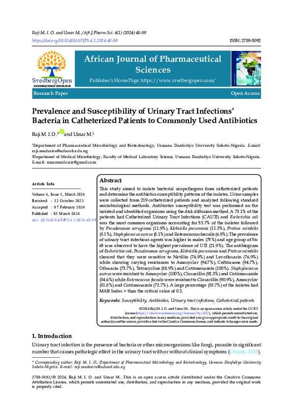 (PDF) Prevalence and Susceptibility of Urinary Tract Infections ...