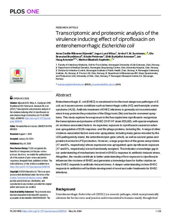 (PDF) Transcriptomic and proteomic analysis of the virulence inducing ...
