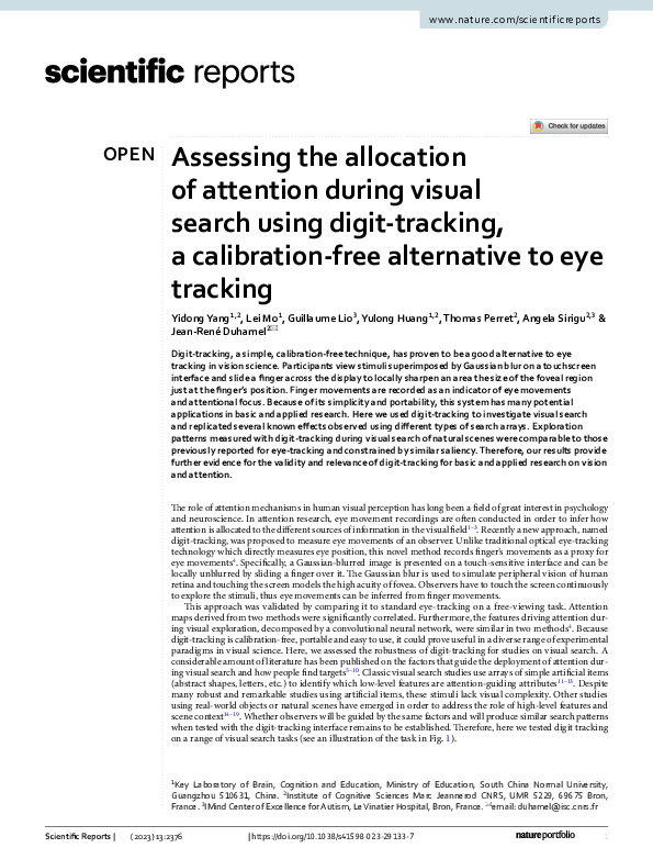 (PDF) Assessing the allocation of attention during visual search using ...