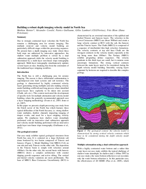 (PDF) Building a robust depth imaging velocity model in North Sea