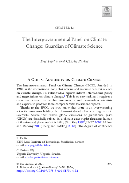 (PDF) The Intergovernmental Panel on Climate Change: Guardian of ...