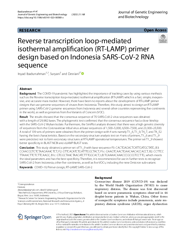 (PDF) Reverse transcription loop-mediated isothermal amplification (RT ...