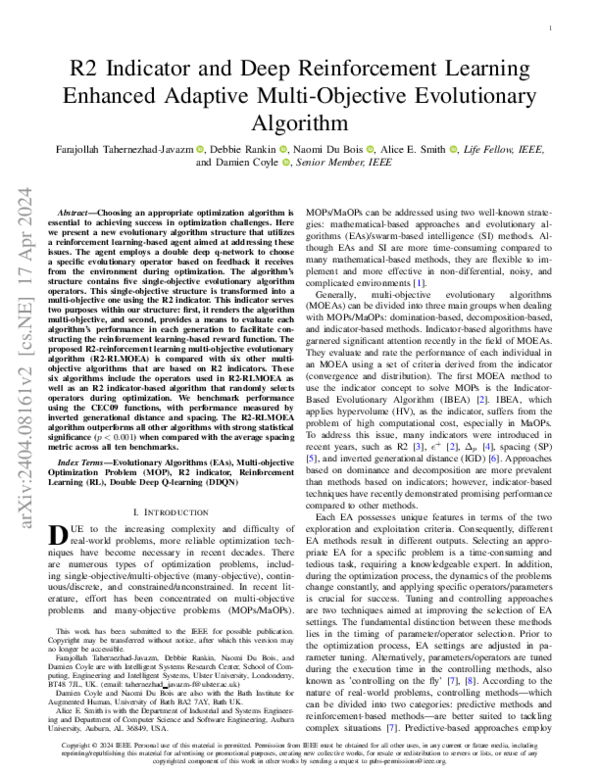 (PDF) R2 Indicator and Deep Reinforcement Learning Enhanced Adaptive ...