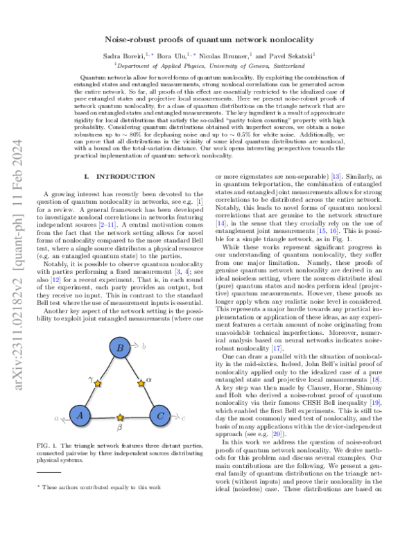 (PDF) Noise-robust proofs of quantum network nonlocality