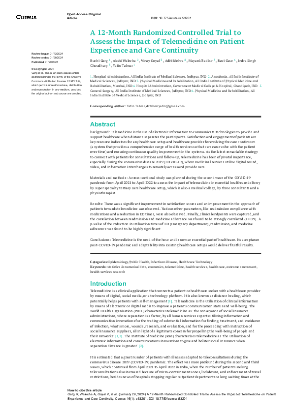 (PDF) A 12-Month Randomized Controlled Trial to Assess the Impact of ...
