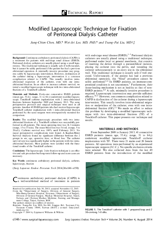 (PDF) Modified Laparoscopic Technique for Fixation of Peritoneal ...