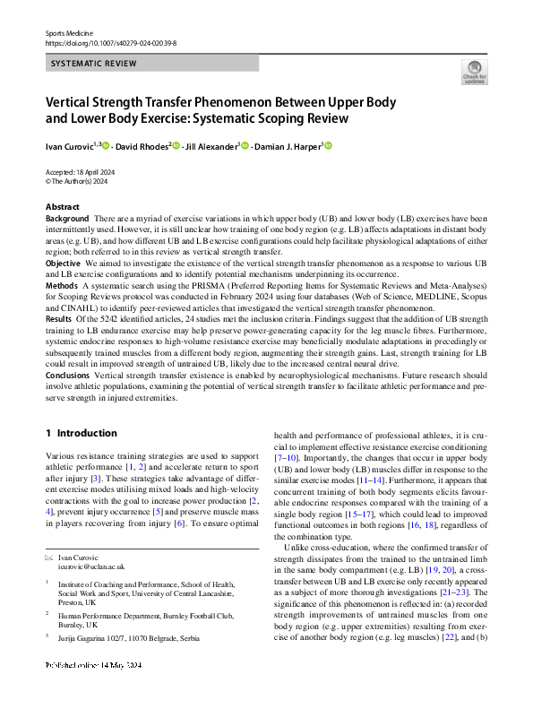 (PDF) Vertical Strength Transfer Phenomenon Between Upper Body and ...