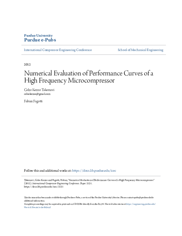 (PDF) Numerical Evaluation of Performance Curves of a High Frequency ...