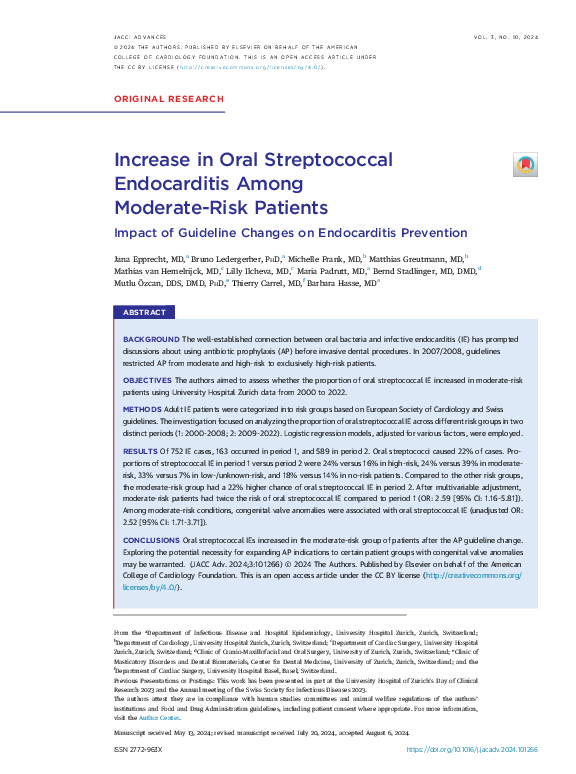 (PDF) Increase in Oral Streptococcal Endocarditis Among Moderate-Risk ...