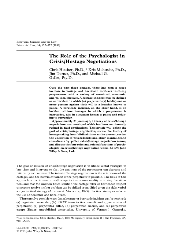 Hostage negotiations in corrections picture