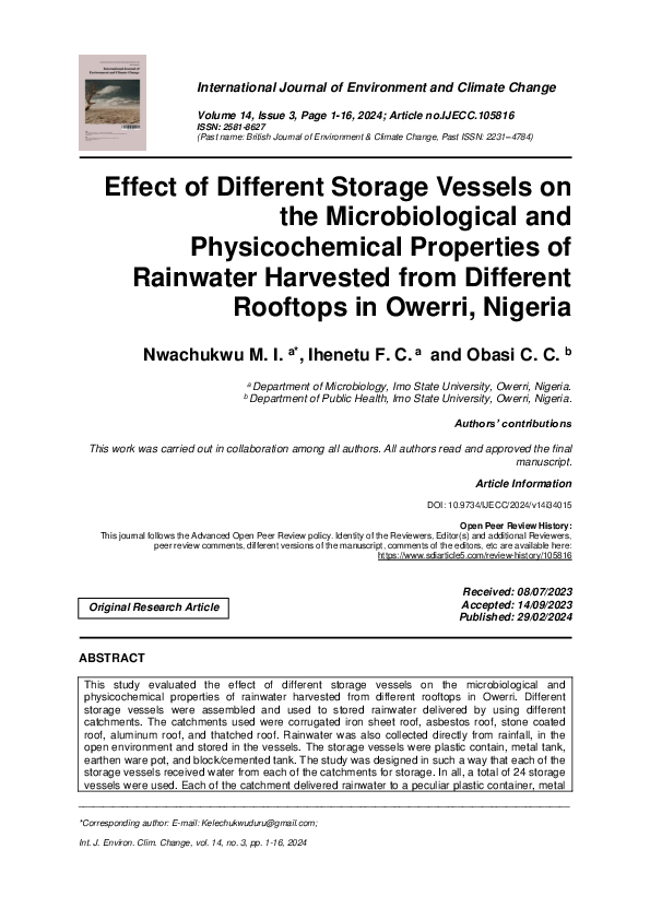 (PDF) Effect of Different Storage Vessels on the Microbiological and ...