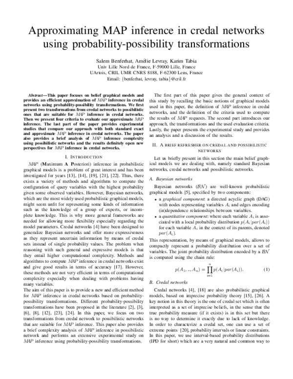 (PDF) Approximating MAP Inference in Credal Networks Using Probability ...