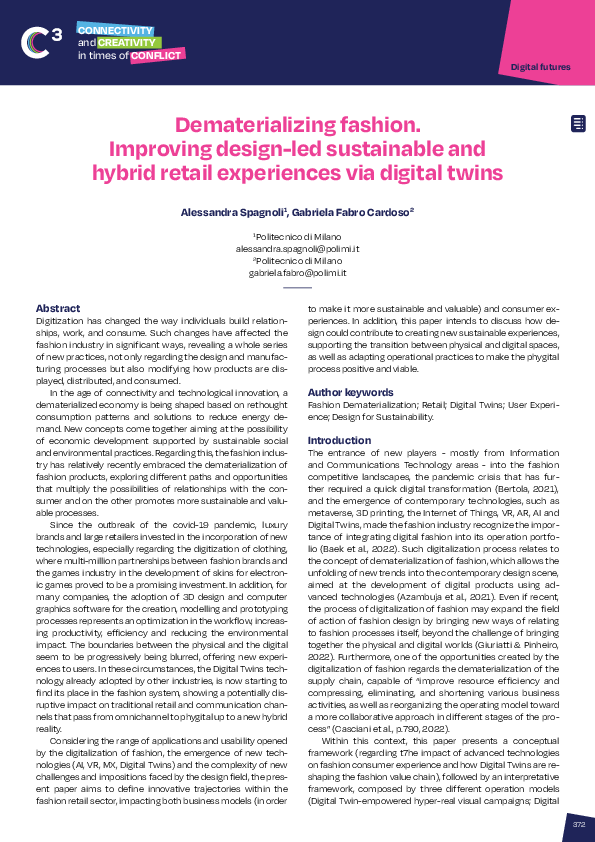 (PDF) Dematerializing fashion. Improving design-led sustainable and ...