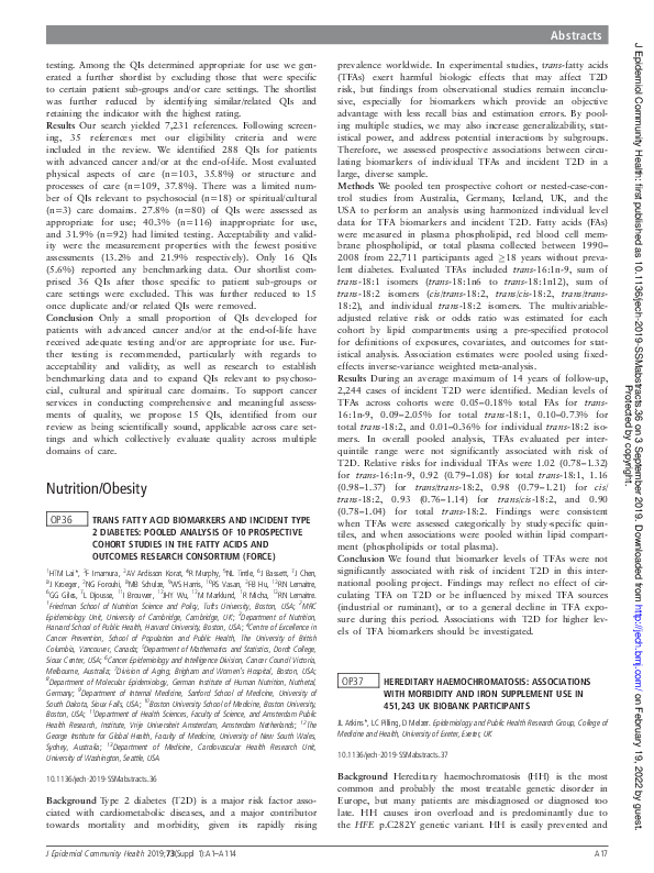 (PDF) OP36 Trans fatty acid biomarkers and incident type 2 diabetes ...
