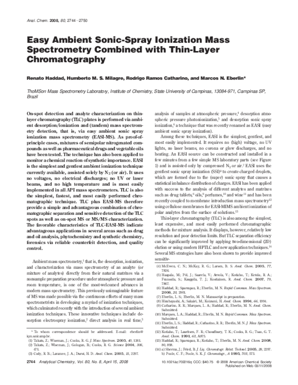 (PDF) Easy Ambient Sonic-Spray Ionization Mass Spectrometry Combined ...