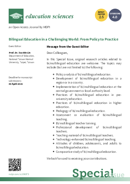(PDF) Call for paper: Special Issue "Bilingual Education in a ...