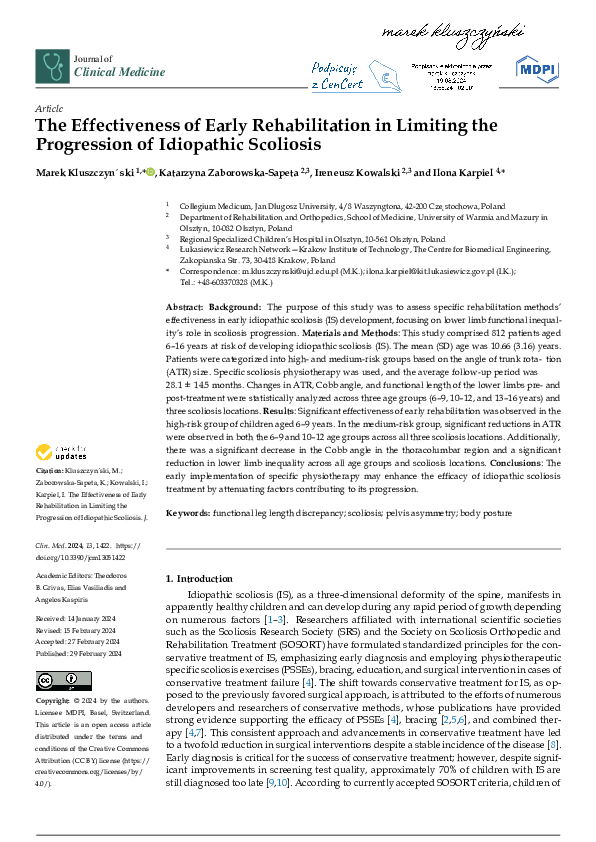 (PDF) The Effectiveness of Early Rehabilitation in Limiting the ...