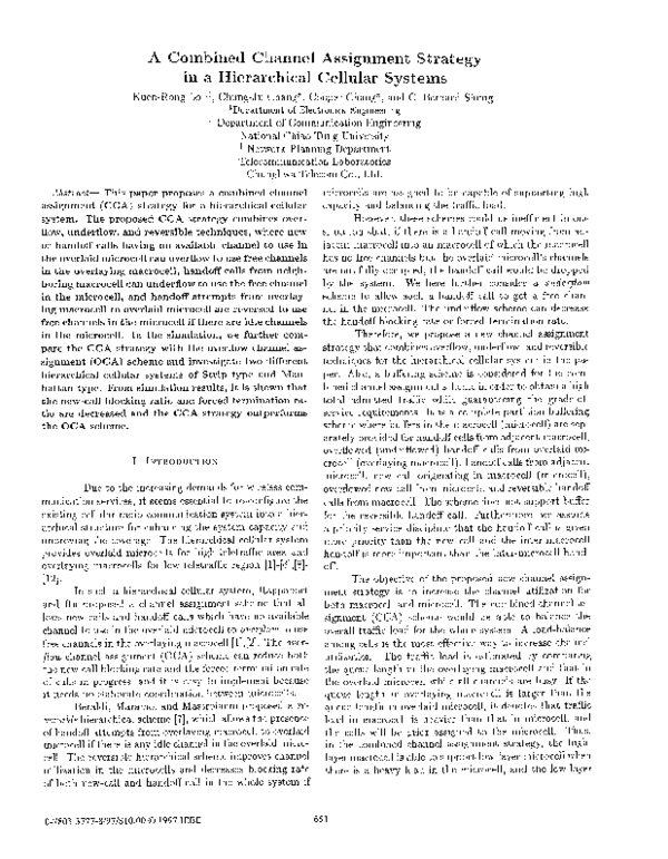 (PDF) A combined channel assignment strategy in a hierarchical cellular ...