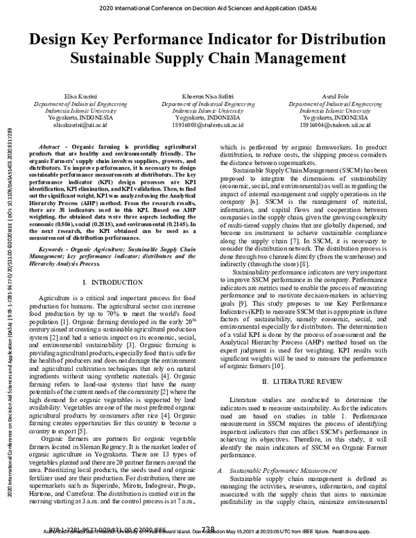 (PDF) Design Key Performance Indicator for Distribution Sustainable ...