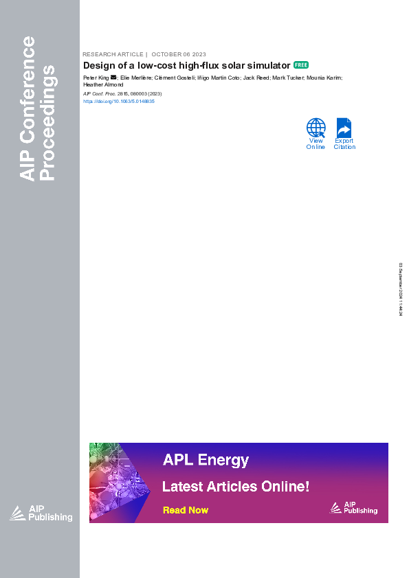 (PDF) Design of a low-cost high-flux solar simulator