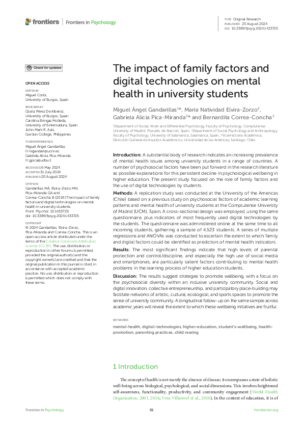 (PDF) The impact of family factors and digital technologies on mental ...