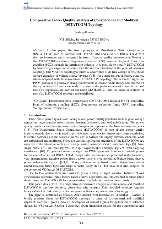 (PDF) Comparative Power Quality analysis of Conventional and Modified ...