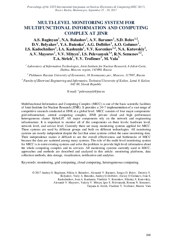 (PDF) Multi-level monitoring system for multifunctional information and ...