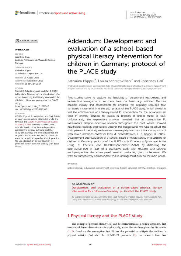 (PDF) Addendum: Development and evaluation of a school-based physical ...