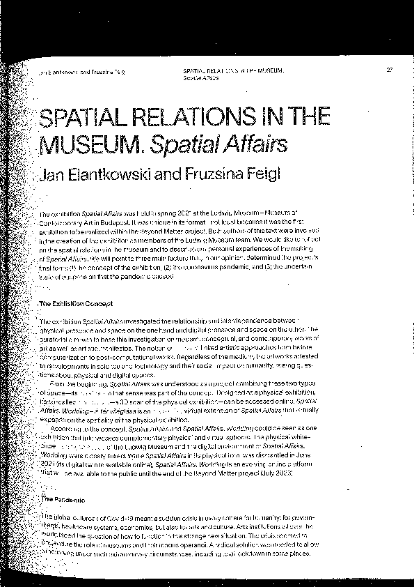 (PDF) Spatial Relations in the Museum. Spatial Affairs