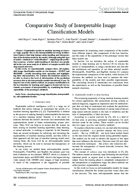 (PDF) Comparative Study of Interpretable Image Classification Models