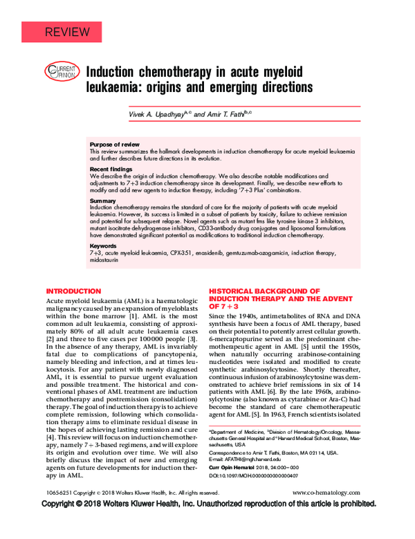 (PDF) Induction chemotherapy in acute myeloid leukaemia