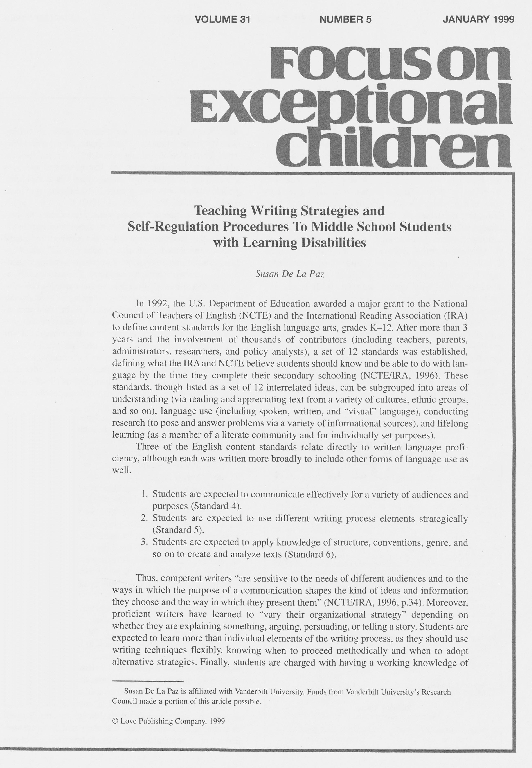 (PDF) Teaching Writing Strategies and Self-Regulation Procedures To ...