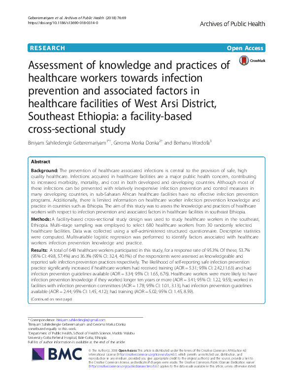 (PDF) Assessment of knowledge and practices of healthcare workers ...
