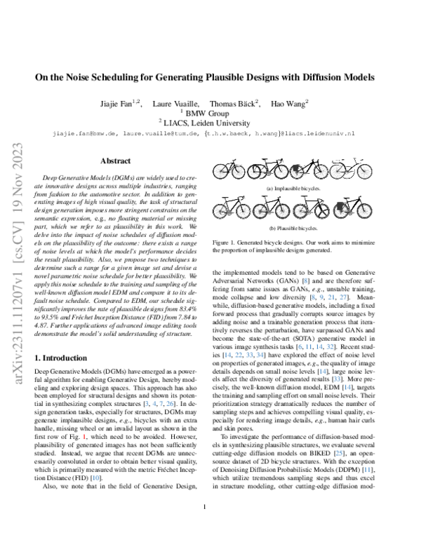 (PDF) On the Noise Scheduling for Generating Plausible Designs with ...