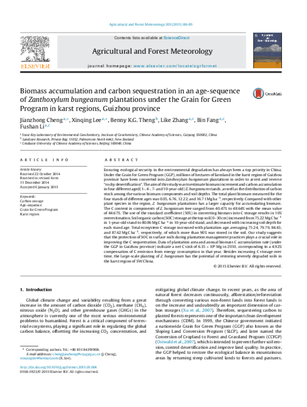 (PDF) Biomass accumulation and carbon sequestration potential in ...