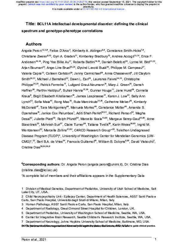 BCL11A intellectual developmental disorder: defining the clinical spectrum and genotype-phenotype correlations