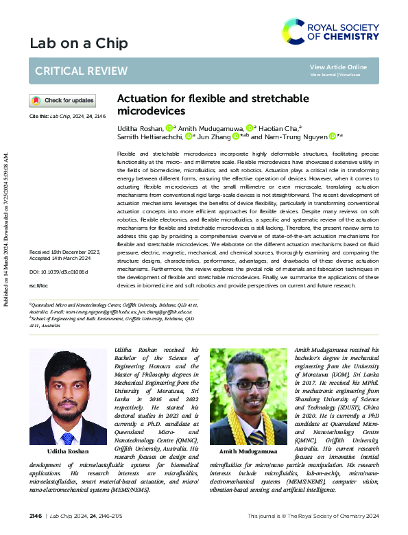 (PDF) Actuation for flexible and stretchable microdevices