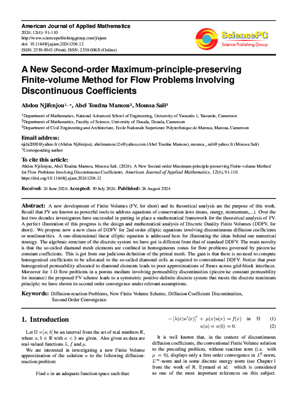 PDF) A New Second-order Maximum-principle-preserving Finite-volume 