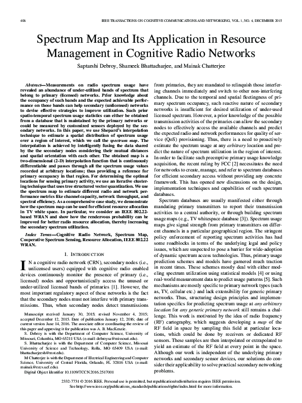 (PDF) Spectrum Map and Its Application in Resource Management in ...