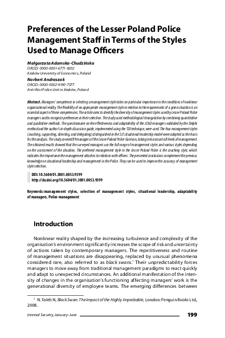 (PDF) Preferences of the Lesser Poland Police Management Staff in Terms ...