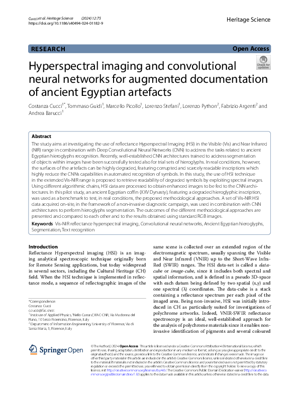 (PDF) Hyperspectral imaging and convolutional neural networks for ...