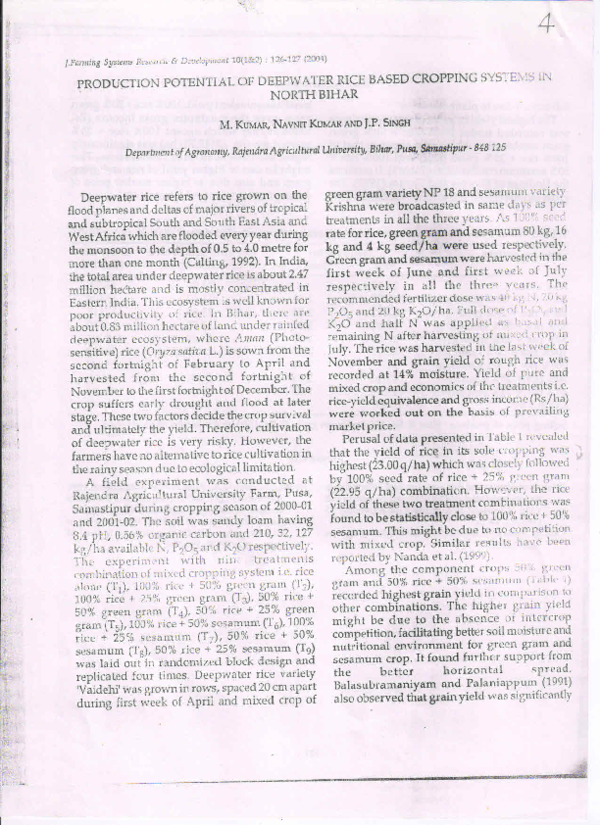 (PDF) Production potential of deepwater rice based cropping system in ...
