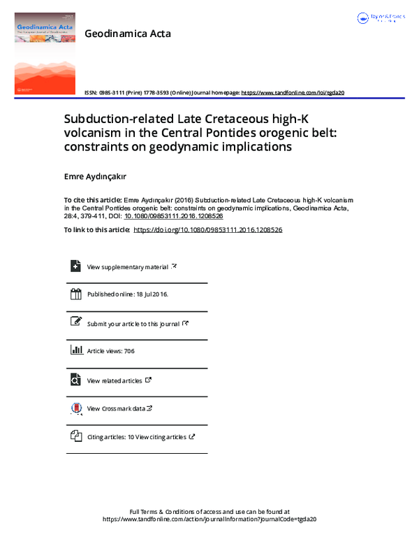 (PDF) Subduction-related Late Cretaceous high-K volcanism in the ...