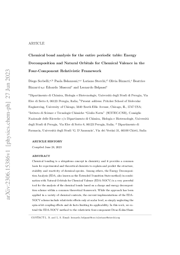 (PDF) Chemical bond analysis for the entire periodic table: Energy ...